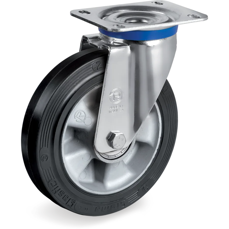 Tellure Rôta 724610 – Rueda giratoria de goma elástica Ø160×50 mm