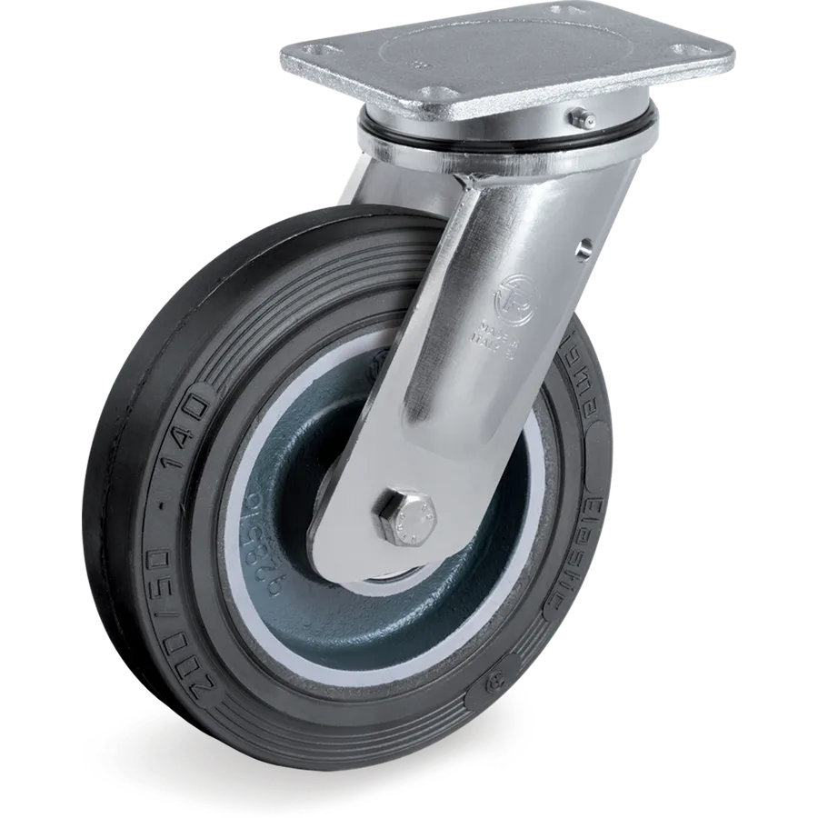 Tellure Rôta 729304B2 – Rueda giratoria de goma elástica Ø150×50 mm