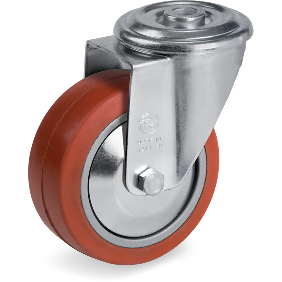 Tellure Rôta 727352PF – Rueda giratoria de goma silicónica Ø100×40 mm