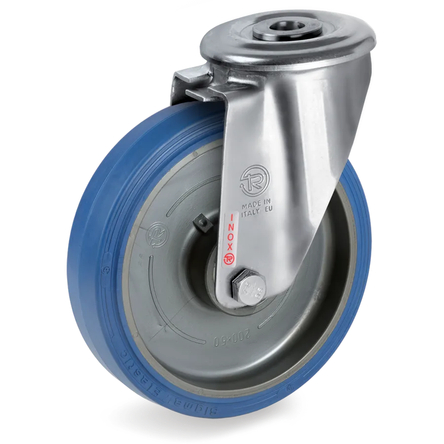 Tellure Rôta 738003 – Rueda giratoria de goma elástica Ø125×40 mm