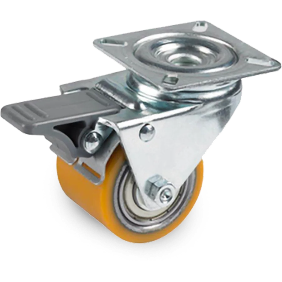 Tellure Rôta 757400 – Rodillo de poliuretano TR Ø35×27 mm con freno