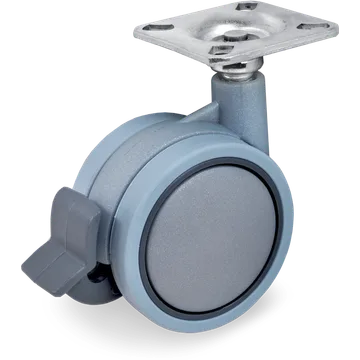 Rueda giratoria de poliamida 6 Ø60×42 mm con freno