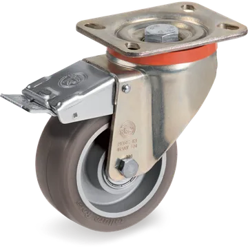 Rueda giratoria de poliuretano TR-PowerHigh Ø100×40 mm con freno