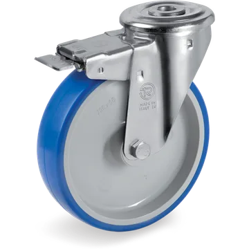Rueda giratoria de poliuretano termoplástico Ø80×30 mm con freno