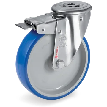 Rueda giratoria de poliuretano termoplástico Ø80×30 mm con freno