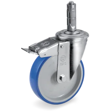 Rueda giratoria de poliuretano termoplástico Ø100×30 mm con freno