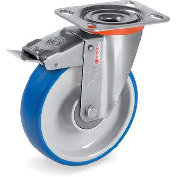 Rueda giratoria de poliuretano termoplástico Ø160×50 mm con freno