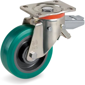 Rueda giratoria de poliuretano TR-Roll Ø200×50 mm con freno