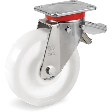 Rueda giratoria de poliamida 6 Ø200×50 mm con freno